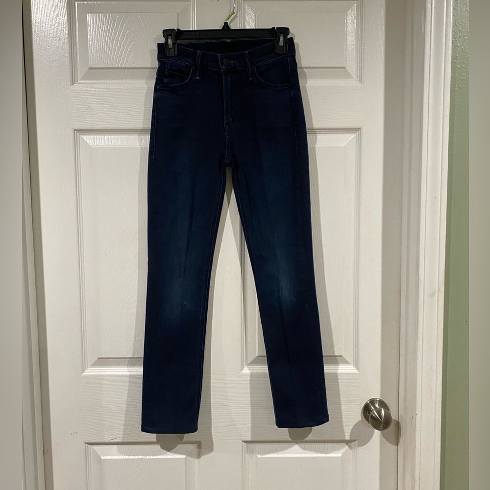 Mother Jeans Mid Rise Dazzler Skimp Night Tripper Dark Wash Size 24 Straight Leg